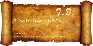 Tibold Domicián névjegykártya